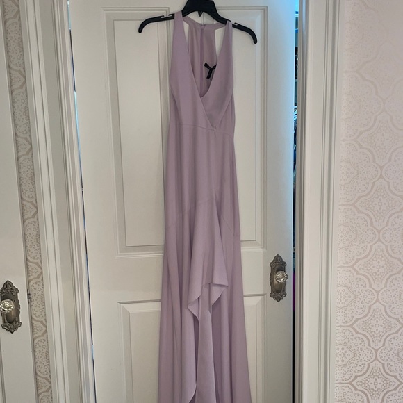 UNWORN BCBG lavender dress, flowy slit, size 0 - Picture 1 of 3
